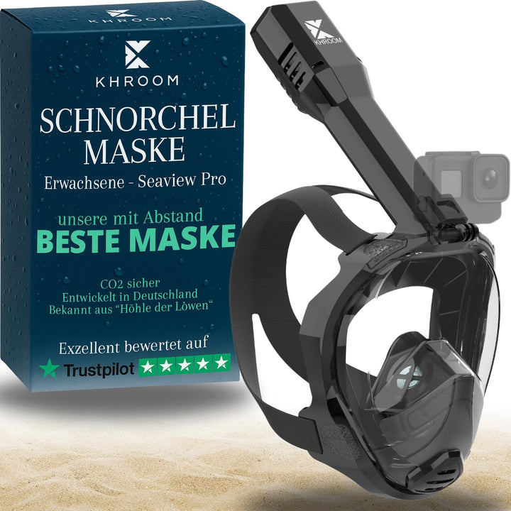 Khroom Schnorchelmaske Erwachsene Vollmaske | Unsere Beste CO2 sichere Tauchermaske Seaview Pro zum