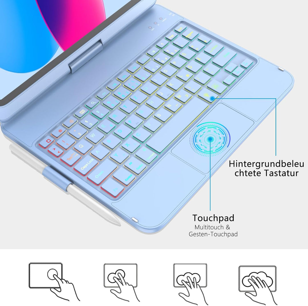 KARFUN Tastatur Hülle für iPad 10 Generation/11 Generation A16 | KARFUN Tastatur Hülle für iPad 10 G
