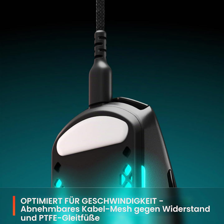 SteelSeries Aerox 3 Holey RGB-Gaming-Maus, ultraleichtes, wasserabweisendes Design, 8.500 DPI TrueMo