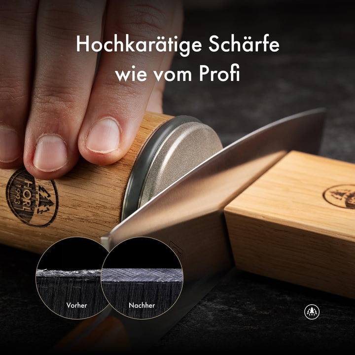 Horl 2 Rollschleifer Eiche & Magnetschleiflehre