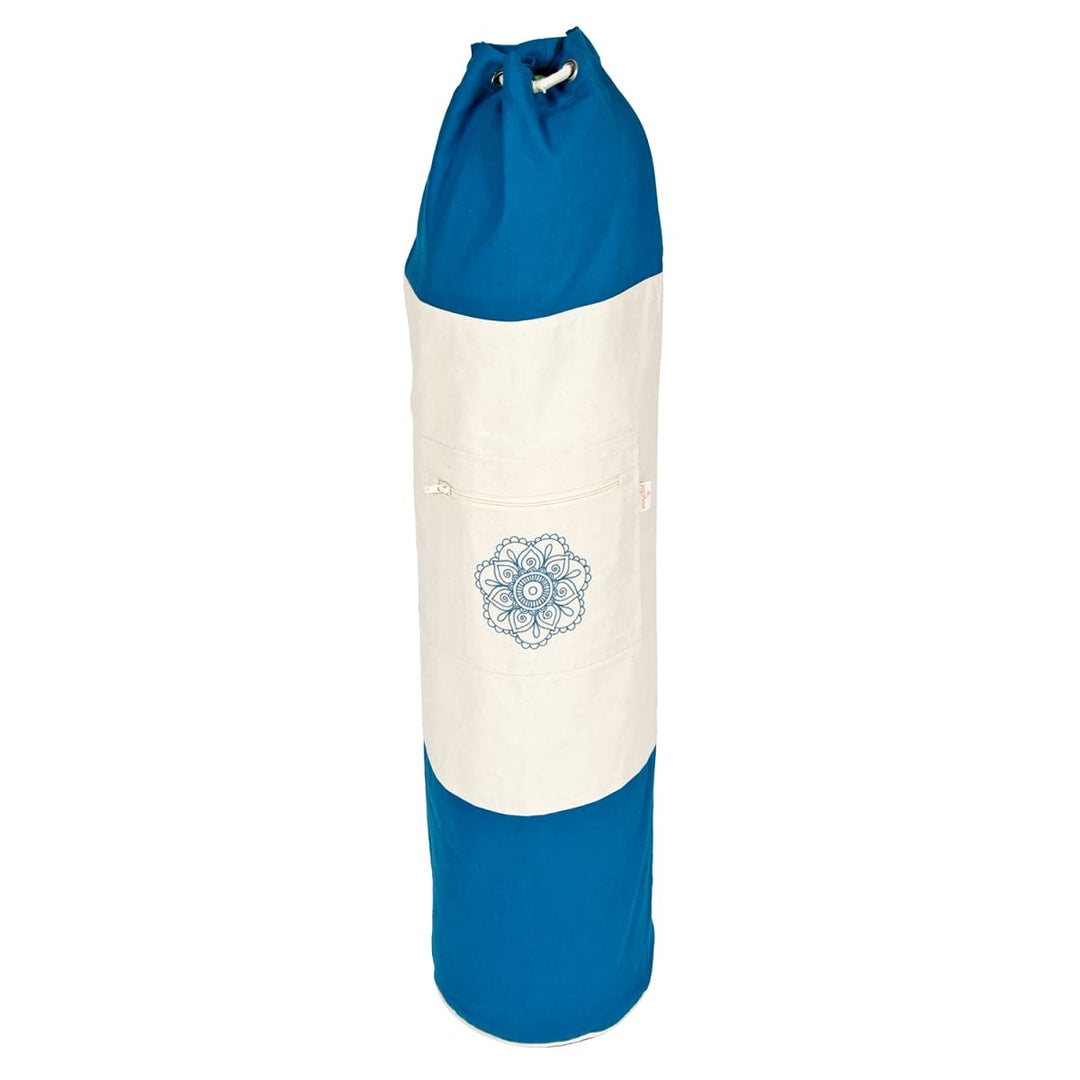 Yogabox Yogatasche Surya Bag 2 farbig für Schurwollmatten Petrol / Natur 100 cm, Petrol / Natur 100