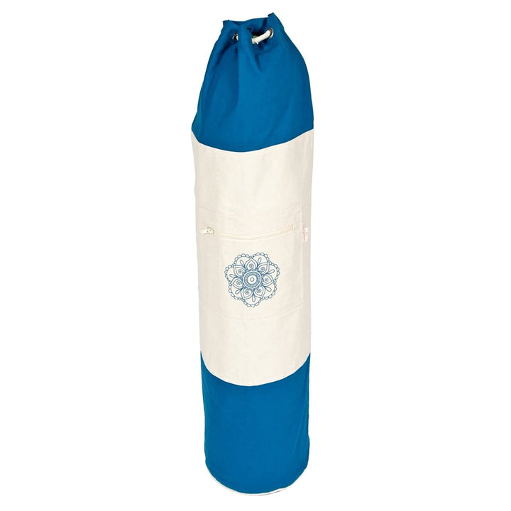 Yogabox Yogatasche Surya Bag 2 farbig für Schurwollmatten Petrol / Natur 100 cm, Petrol / Natur 100