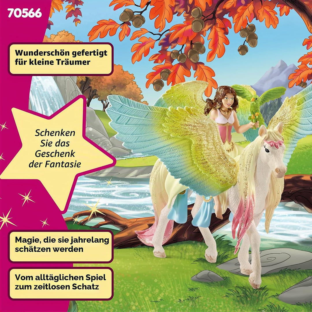 Schleich Bayala 70566 Fairy Surah with Glitter Pegasus, Multicolor, 16 x 15 x 18 cm Standardverpacku