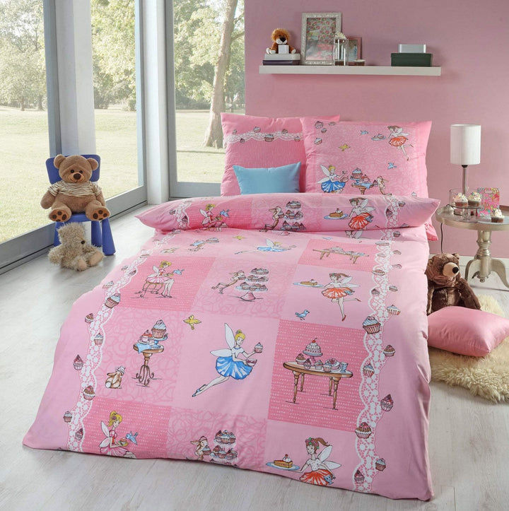 Kaeppel Kinder-Bettwäsche "Cupcake" Renforcé rosa Grösse 100x135 cm (40x60 cm) 100x135 cm Rosa, 100x