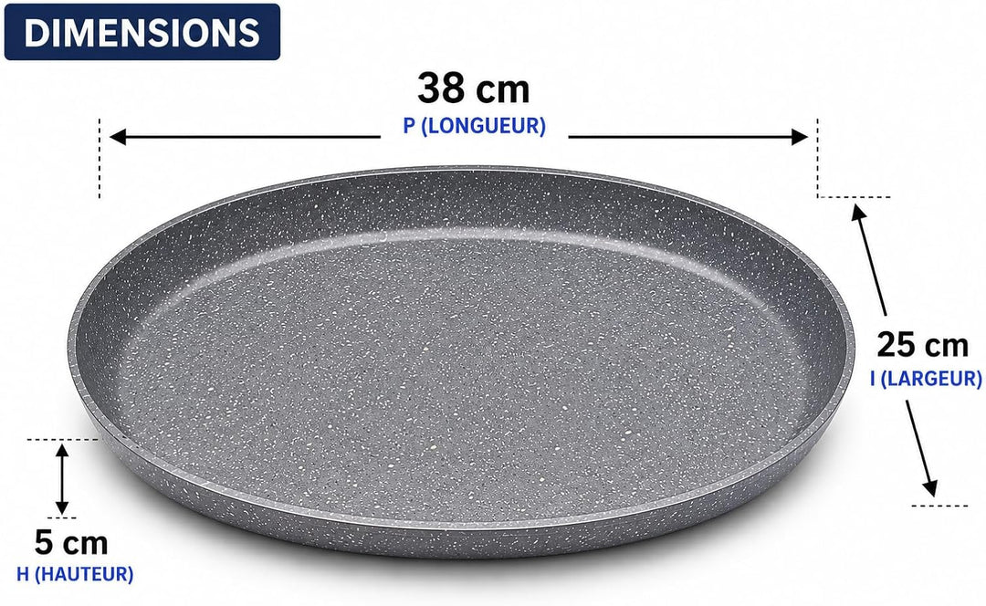 Roc-Tec® Fischpfanne, oval, 38 cm, echte Steinpartikel, antihaftbeschichtet, für alle Herde, auch In