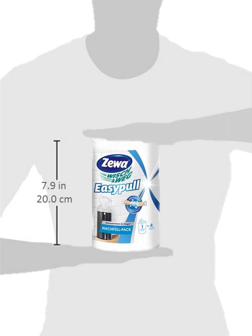Zewa Wisch und Weg Easypull Nachfüllrolle für mobilen Papierspender, saugstarke und reissfeste Wisch