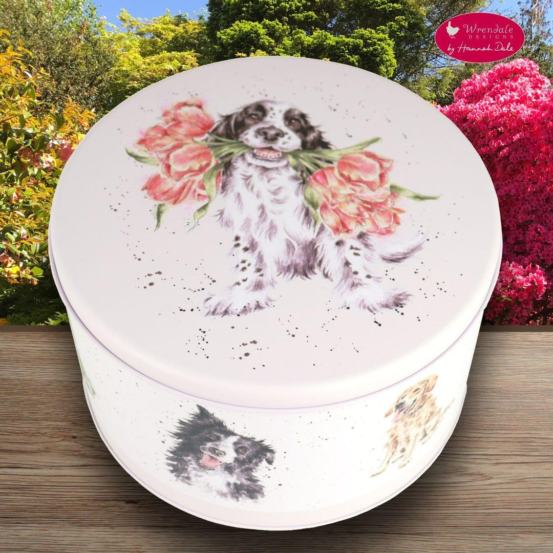 440s Wrendale Designs Keksdose Spaniel & Tulpen | WD-CTN005-XL