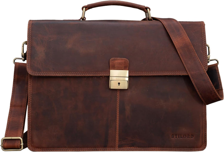 STILORD 'Edward' Herren Aktentasche Dokumententasche Laptoptasche Business Büro Tasche mit Schulterg