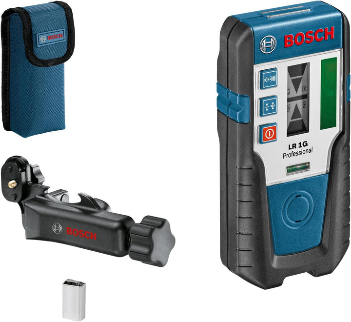 Bosch Professional Laser-Empfänger LR 1 G (grüner Strahl, 1x 9-V-Batterie, Reichweite: 0–200 m)