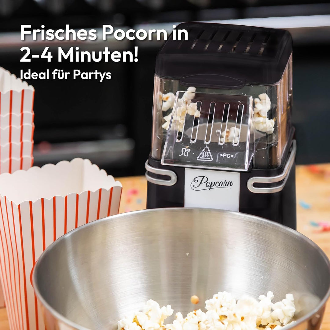 Gadgy Popcornmaschine Heissluft - Retro Popcorn Maker - Popcorn Maschine für Fettfreies Ölfreies Pop
