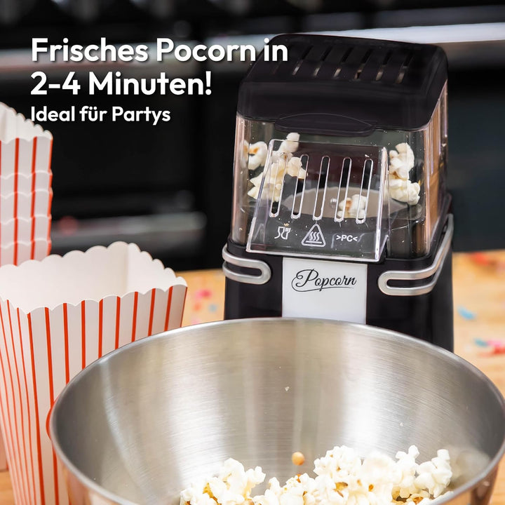 Gadgy Popcornmaschine Heissluft - Retro Popcorn Maker - Popcorn Maschine für Fettfreies Ölfreies Pop