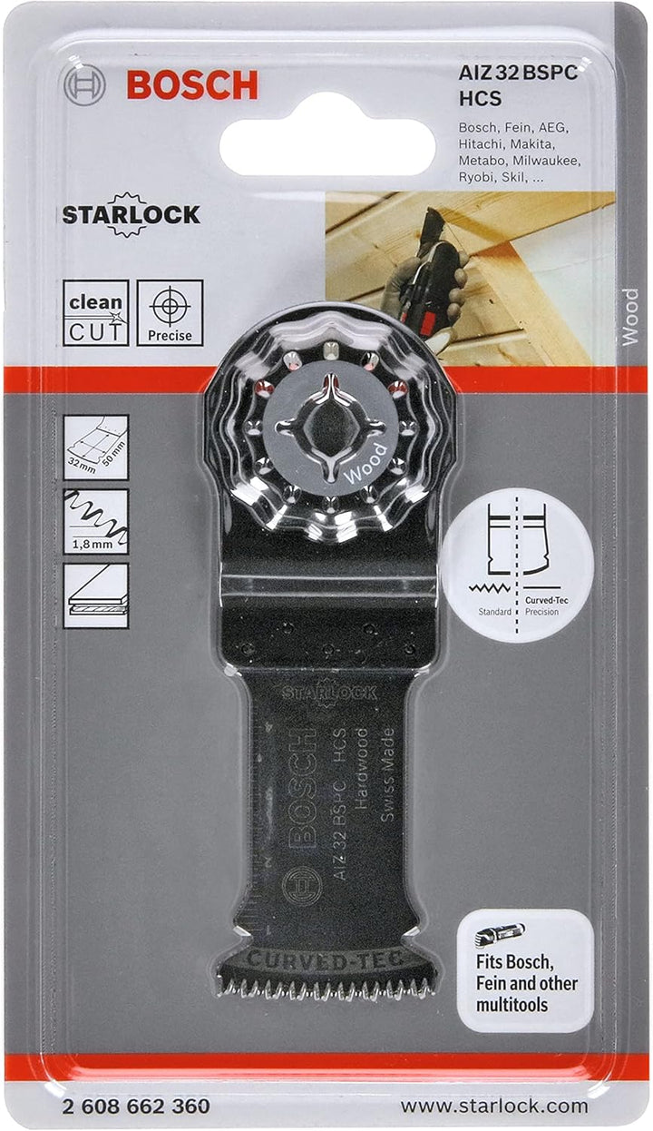 Bosch Professional 10x HCS Tauchsägeblatt AIZ 32 BSPC (für Hartholz, 50 x 32 mm, Zubehör Multifunkti