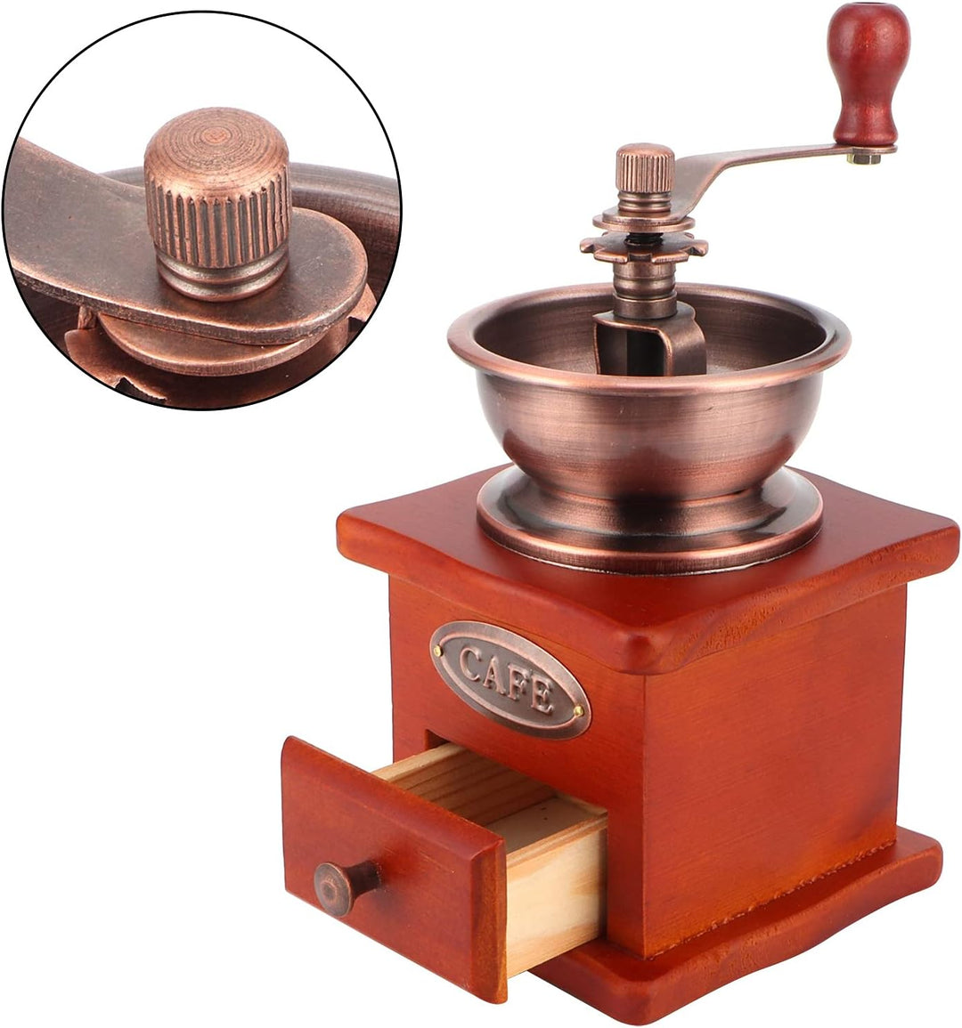 01 Manuelle Kaffeemühle, Mini-Kaffeebohnenmühle aus Keramik, Edelstahl oder Kunststoff für die Küche