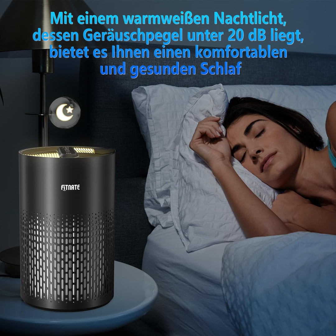 Luftreiniger für Zuhause mit ätherischem Öl Diffusor, FITNATE HEPA Filter, Luftreiniger für grosse R