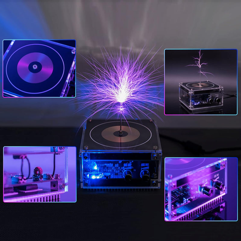 DONGKER Musik Tesla Coil Speaker, Lichtbogen Plasma Generator Teslaspule Bluetooth Lautsprecher mit