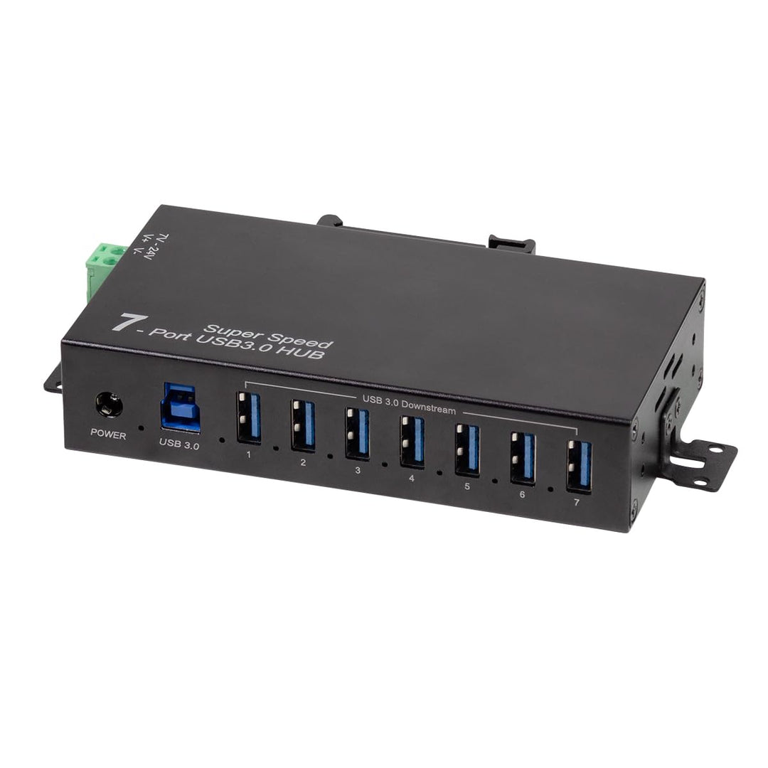 LogiLink 7-Port Hub (USB 3.0) inkl. Netzteil, Industrieausführung, 5 Gbit/s, 10 W, mit Überstrom, Üb