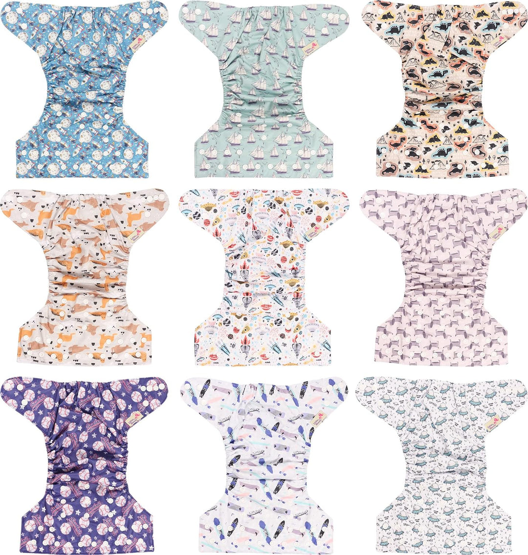 Littles and Bloomz FLP2-0901 Windel, wiederverwendbar, Standard-Popper, 9 Windeln 0901 9 Stück (1er