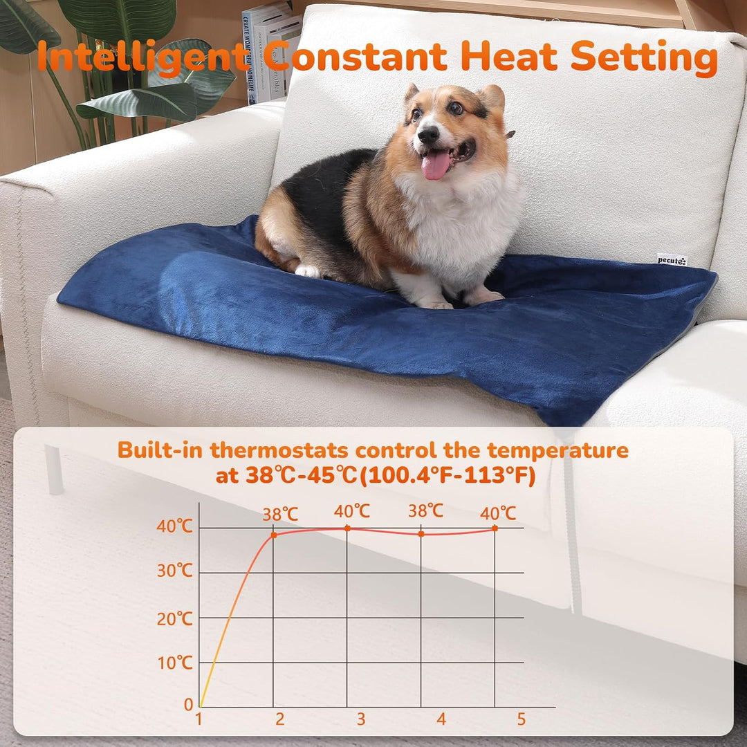pecute Haustier Heizkissen, Elektrisch Haustier für Hunde Katzen, Heizdecke Hundematte mit Konstante