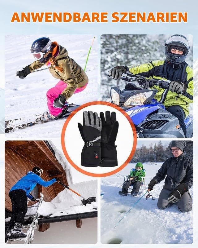 SOPPY Beheizbare Handschuhe Unsex, Beheizte Sporthandschuhe Skihandschuhe Herren Damen,Fahrradhandsc