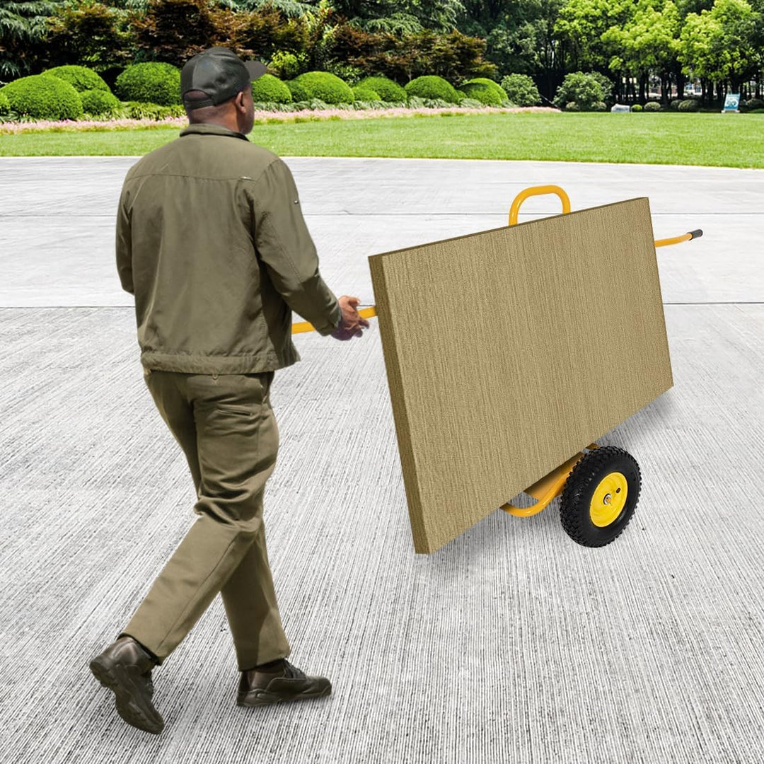 Plattenkarre Platten Transportwagen Tragkraft 500 KG mit 4 Vollgummi Rädern Abnehmbarer Bollerwagen