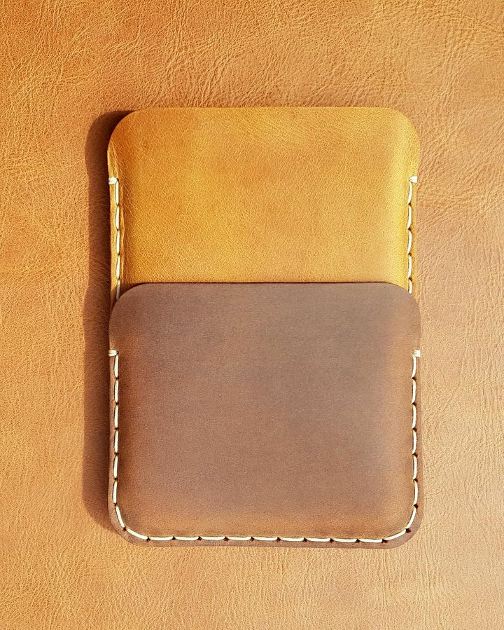 Leder Tasche für Microsoft Surface Duo 1st Gen (für Duo mit Bumper, Hellbraun - dunkelbraun) für Duo