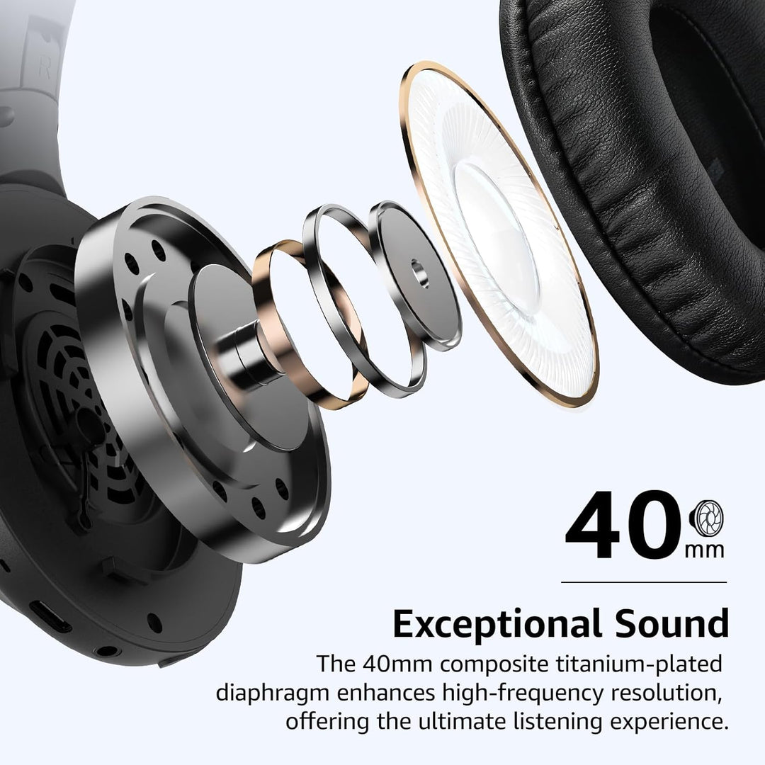TOZO HA1 Over Ear Kopfhörer, Kopfhörer Kabellos Bluetooth 5.4, ENC Noise Cancelling Kopfhörer mit 70
