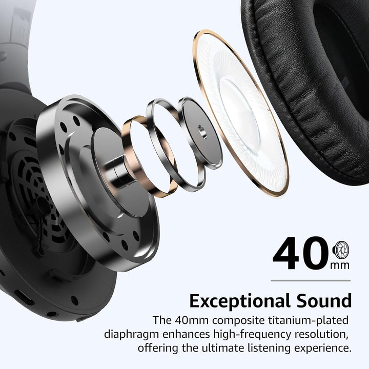 TOZO HA1 Over Ear Kopfhörer, Kopfhörer Kabellos Bluetooth 5.4, ENC Noise Cancelling Kopfhörer mit 70