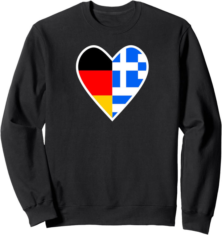 Nationalität & Freundschaft - Deutsch und Griechisch - Herz Sweatshirt