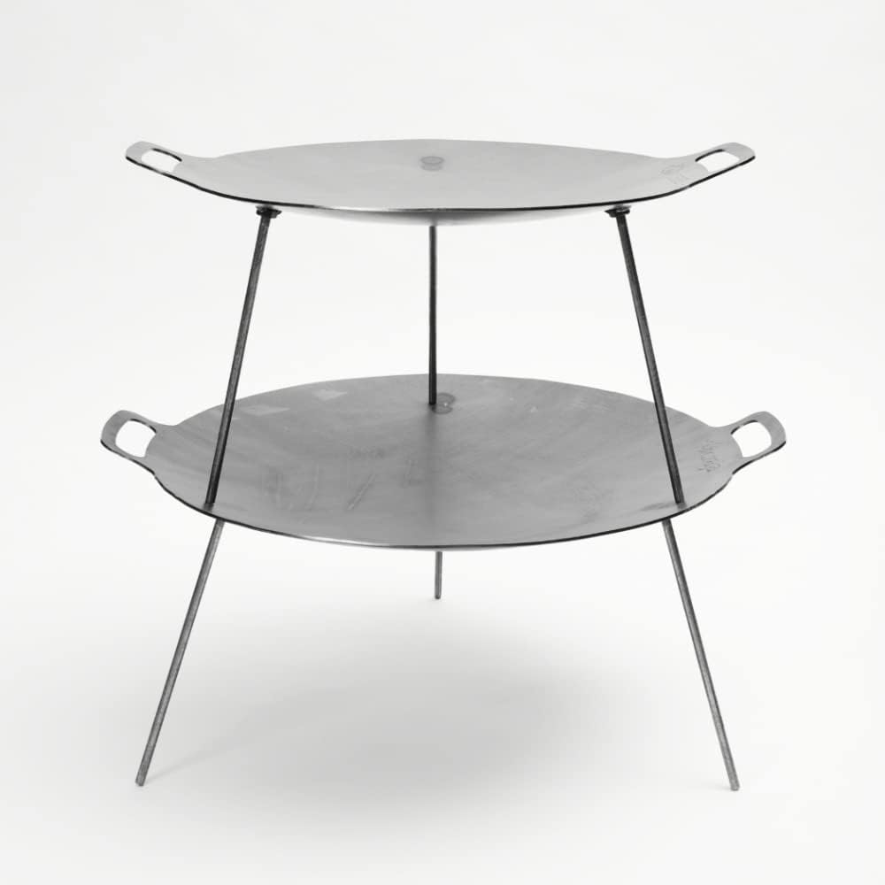 Czaja Feuerschalen® Grillplatte und Feuerschale Ø 58 cm - Mobile Feuerschale und Feuerplatte Silber