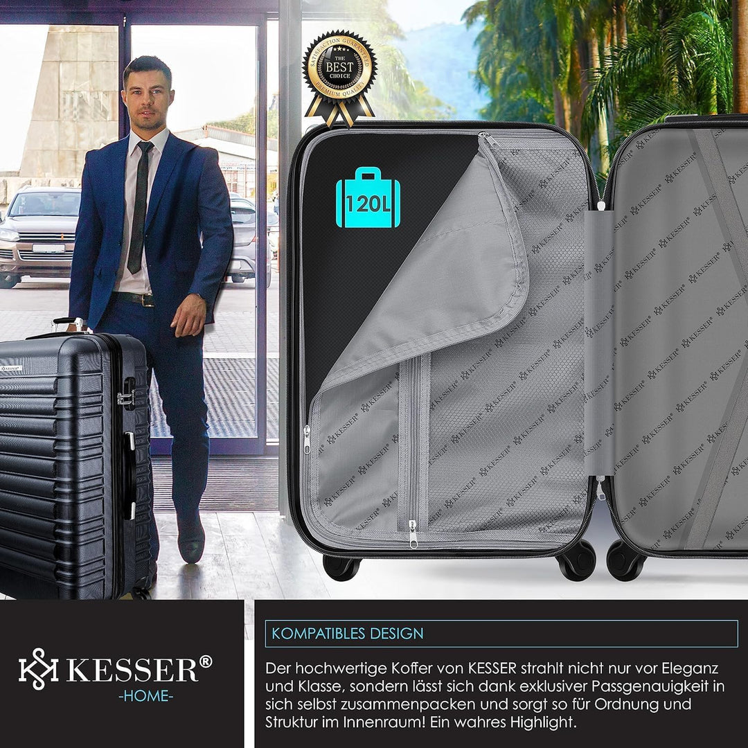 KESSER® Reisekoffer Hartschalen-Koffer Inkl. Kofferwaage + Gepäckanhänger Trolley Gepäck Rollkoffer