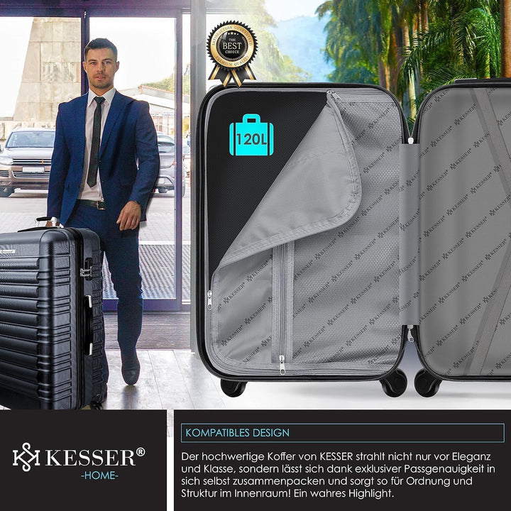 KESSER® Reisekoffer Hartschalen-Koffer Inkl. Kofferwaage + Gepäckanhänger Trolley Gepäck Rollkoffer