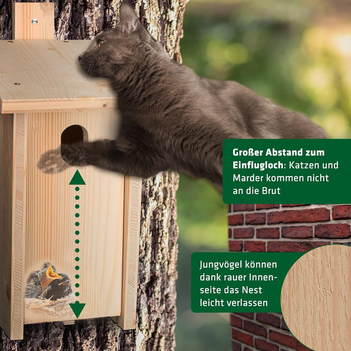GARDIGO® Nistkasten Bausatz für Gartenrotschwanz I Vogelhaus zum selber bauen I Made in Germany I Vo