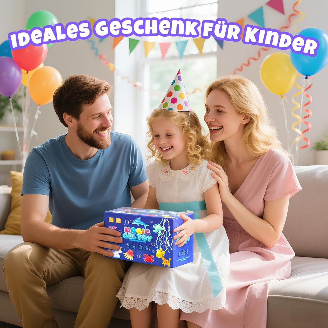 Hot Bee Wassergel Bastelset für Kinder 3-8 Jahre, Squishy selber machen Set mit 10 Gel-Flaschen & 8