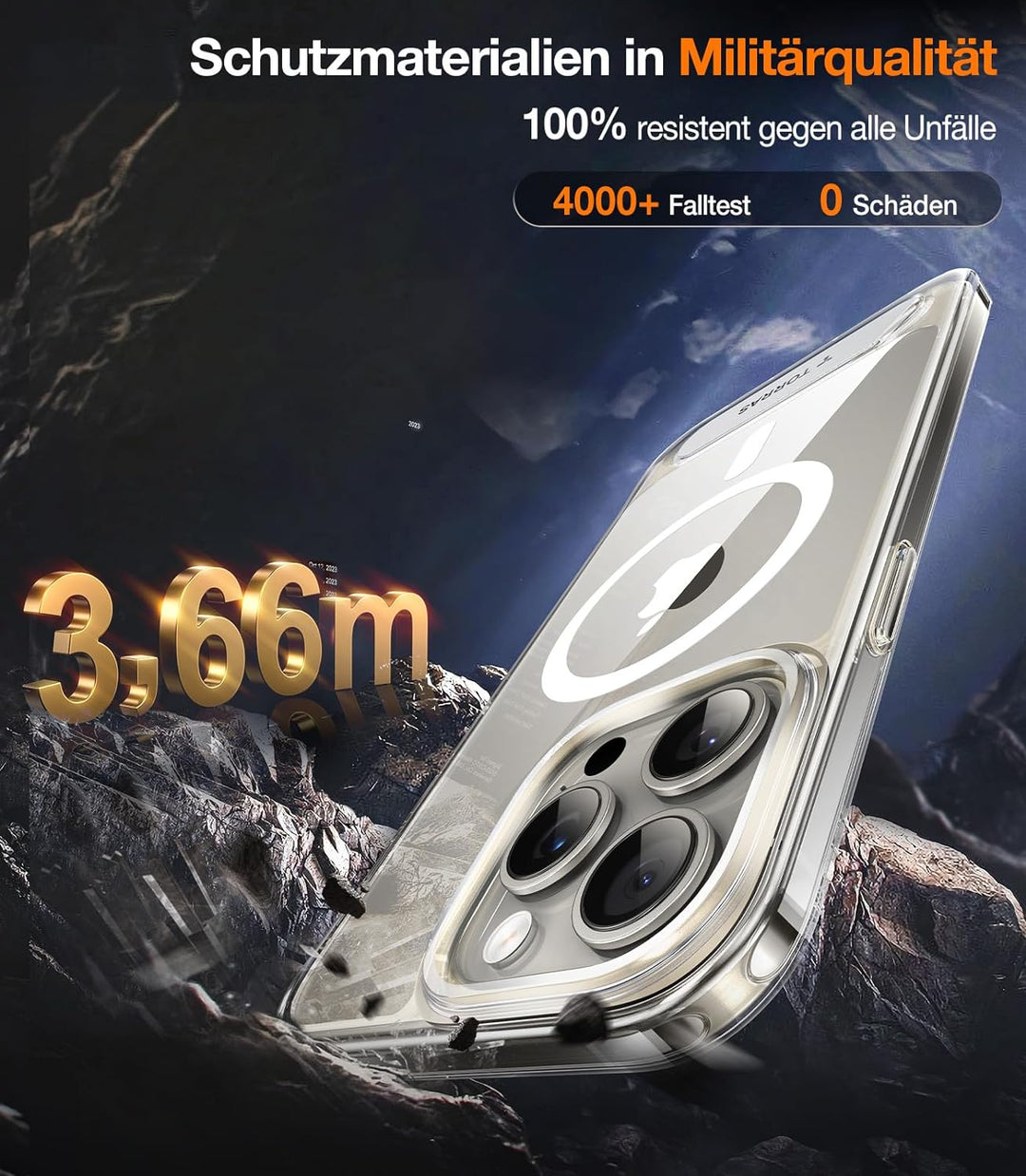 TORRAS [Marktneuheit für iPhone 15 Pro Hülle für MagSafe [Zertifizierte Militärschutz & TOP Magnetkr