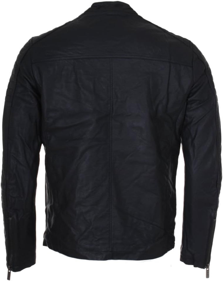 Redbridge Herren Übergangsjacke Kunstleder Jacke Biker Vintage schwarz Grösse XL