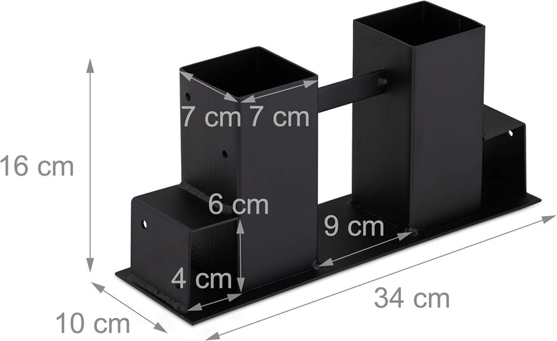 Relaxdays Holzstapelhilfe 2er Set, DIY Holzunterstand für Kanthölzer, Holzaufbewahrung, beschichtete