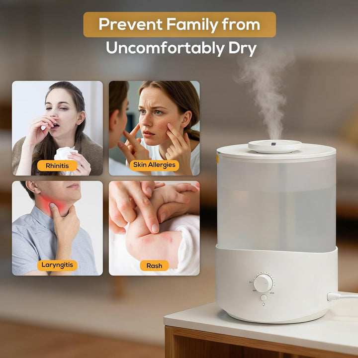 Romon Luftbefeuchter Schlafzimmer 2.5L, Top-Fill Aroma Diffuser, Humidifier mit 360° drehbarer Düse,