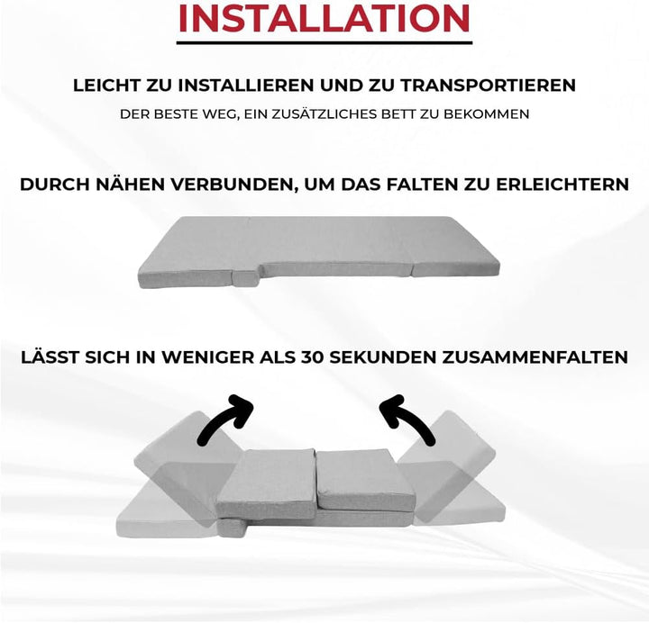 KFoam. Faltbare Matratze für Vorderbett, für Mercedes Sprinter, Grau (2006-2017)
