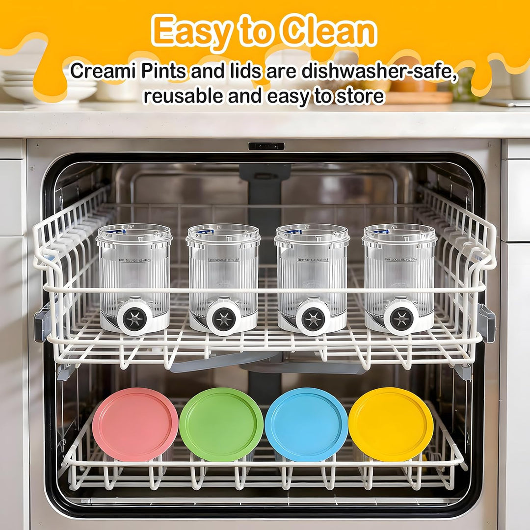4 Stück Behälter für Ninja Creami Swirl, Kompatibel mit Ninja Creami NC701EU NC700 Serie Softeismasc