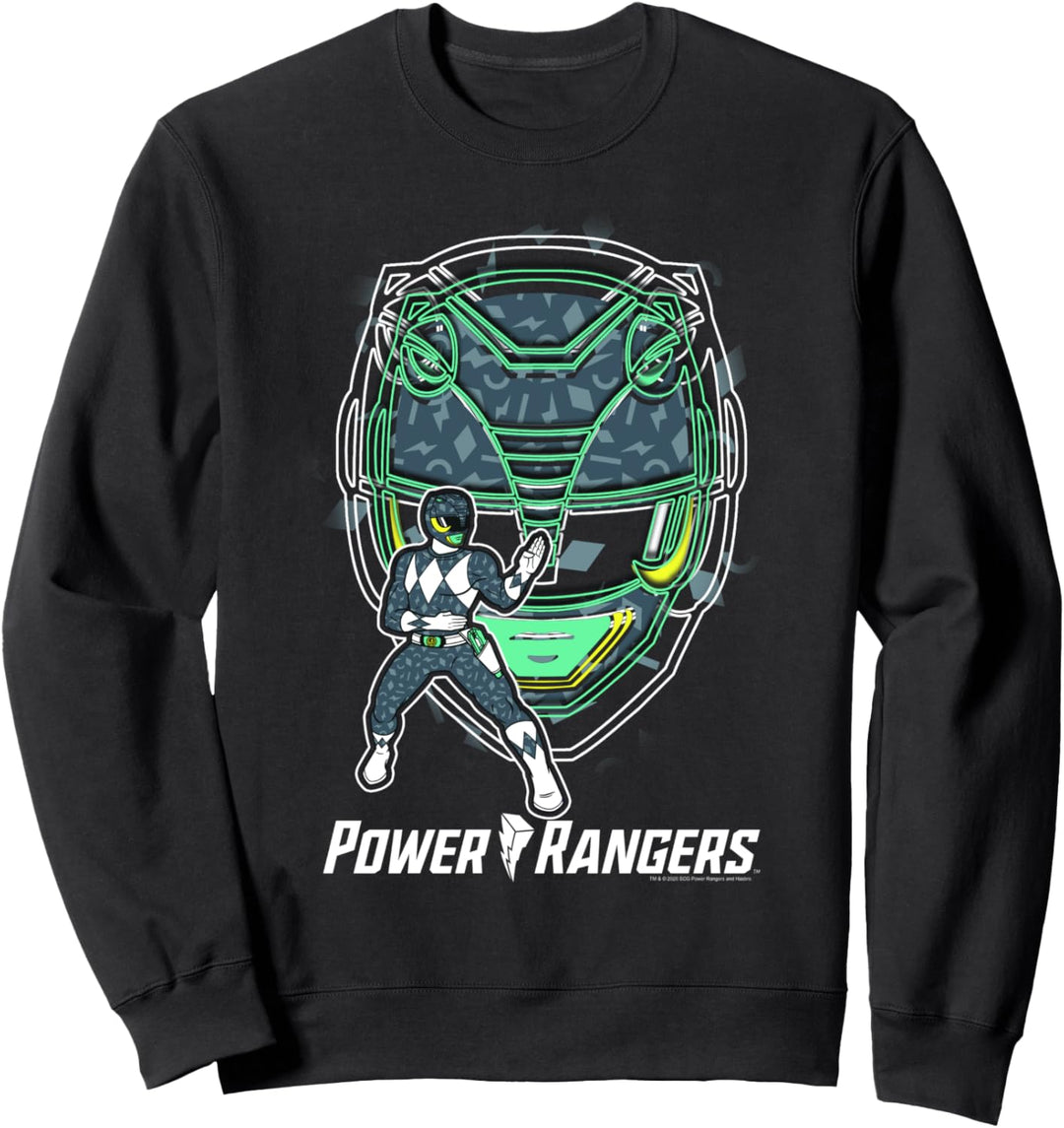 Power Rangers Black Ranger Icon Fill Helmet Silhouette Sweatshirt