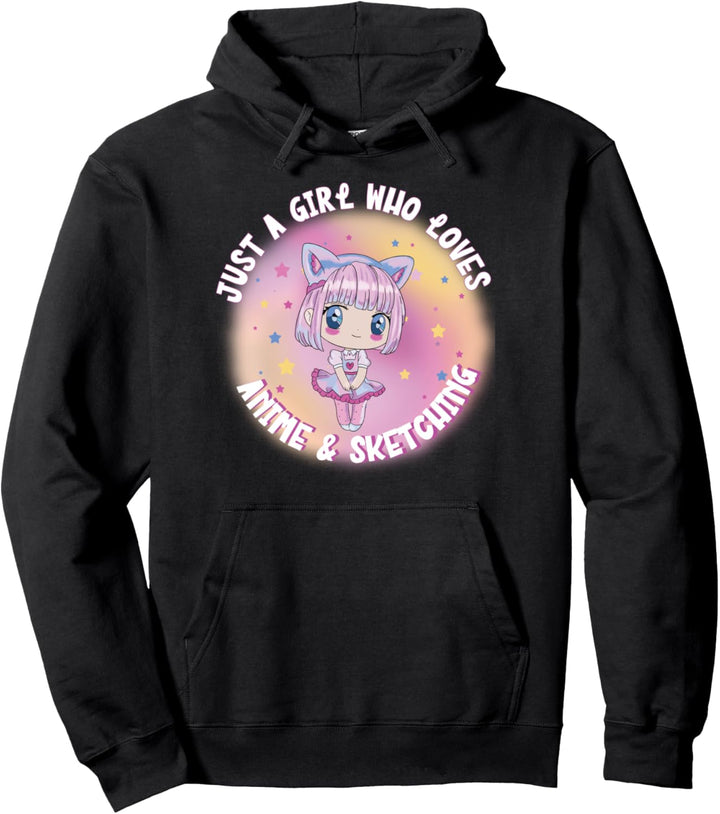Nur ein Mädchen, das Anime liebt und japanisches Kunsthemd Pullover Hoodie