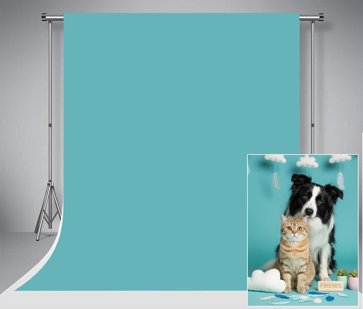 Kate Fotohintergrund 1,5x2,2m Blaugrüne Foto Hintergrund leinwand Baby Newborn Fotobox Backdrop 1.5*