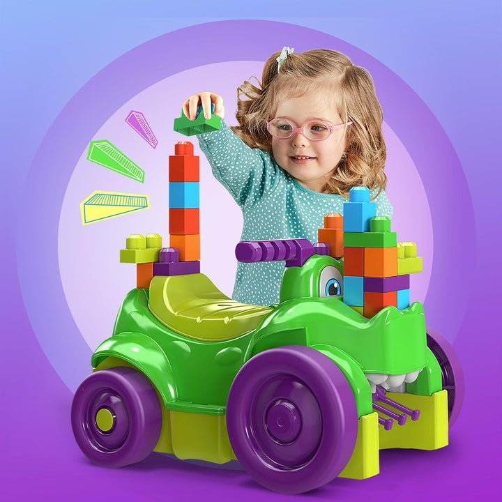 MEGA Bloks GFG22 - Spiel-Krokodil mit 25 Teilen, Spielzeug ab 1 Jahr Single, Single