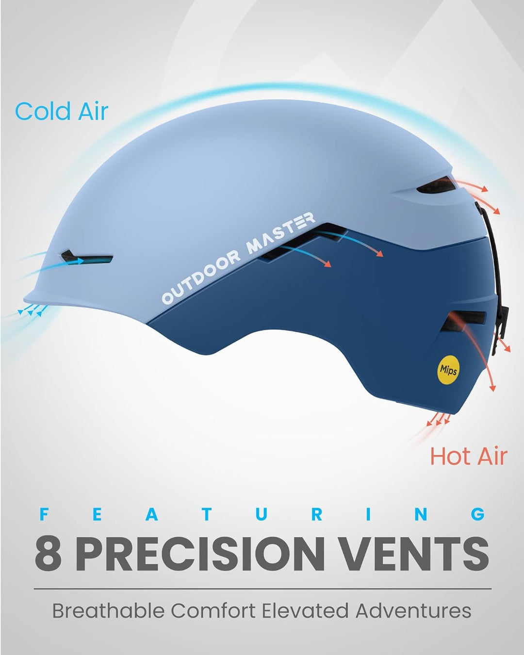OutdoorMaster ELK MIPS Skihelm - Schneesporthelm Snowboardhelm für Männer Frauen & Jugend Blau Crash