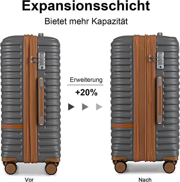 Joyway Kofferset Reisekoffer Set 6tlg Hartschale mit Beautycase Kosmetikkoffe mit 4 Rollen und TSA-S