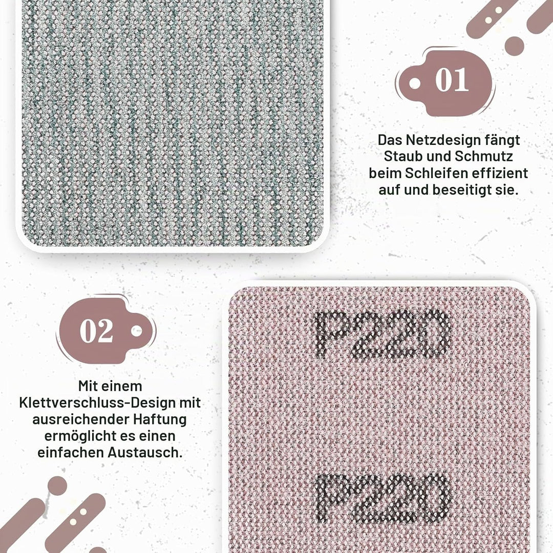 Körnung P80 Netz Schleifpapier Rolle Klett, 70 mm x 12 m, Kollokation mit 70mm Breites Handschleifer
