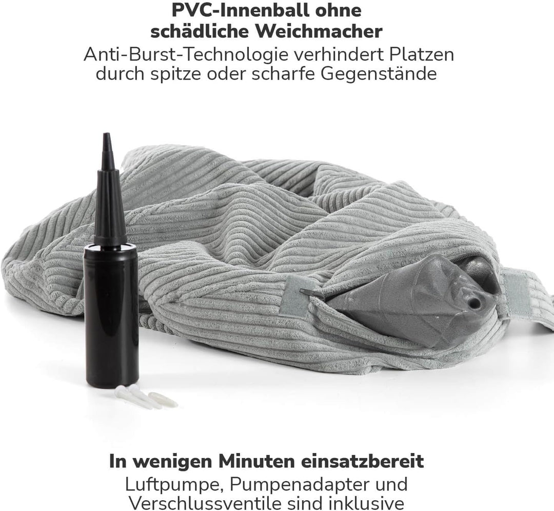 mokebo Stoff Sitzball Büro ergonomisch 'Der Sportliche', Sitzball mit Pumpe oder Pezziball mit Stoff