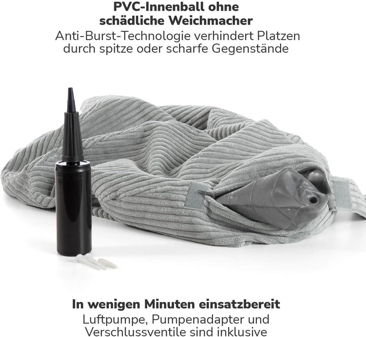 mokebo Stoff Sitzball Büro ergonomisch 'Der Sportliche', Sitzball mit Pumpe oder Pezziball mit Stoff