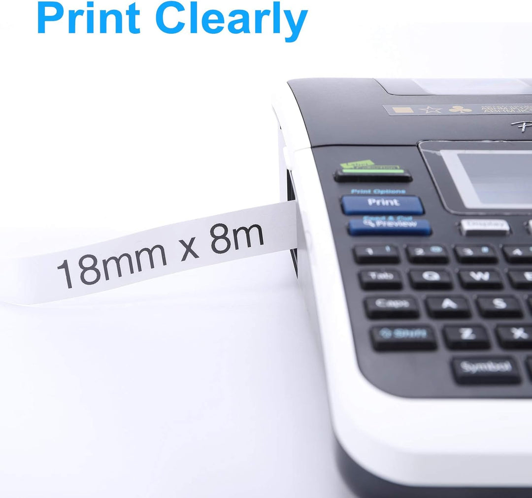 MarkField Kompatibel Schriftband Ersatz für Brother P-Touch TZ TZe-241 18mm 0,7 Laminated Etikettenb