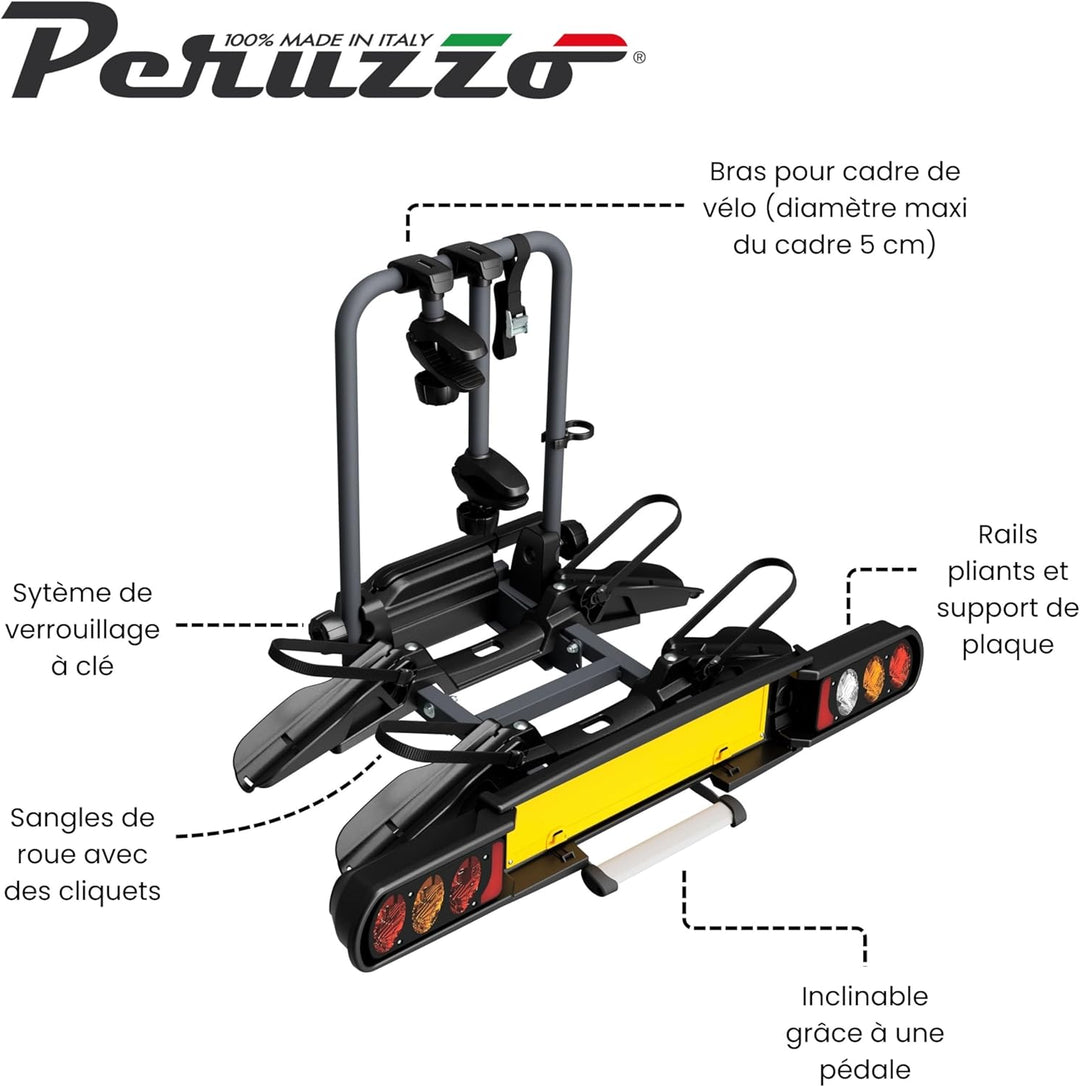 Peruzzo Pure Instinct 2 708W: Universeller Heckträger für 2 e-Bikes - Ideale Lösung mit Anhängerkupp